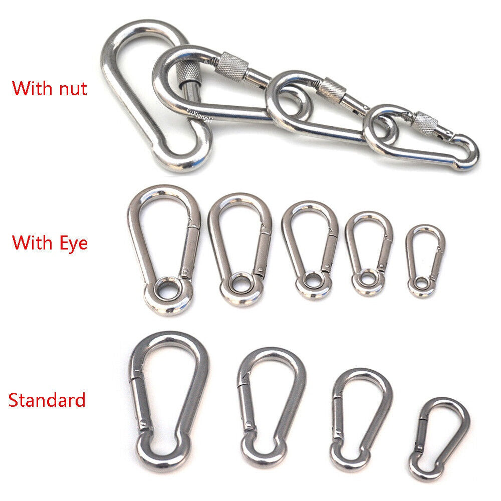 304 Stainless Steel Spring Carabiner Snap Hook Keychain