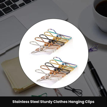 Buy Stainless Steel Sturdy Clothes Hanging Clips Makerbazar