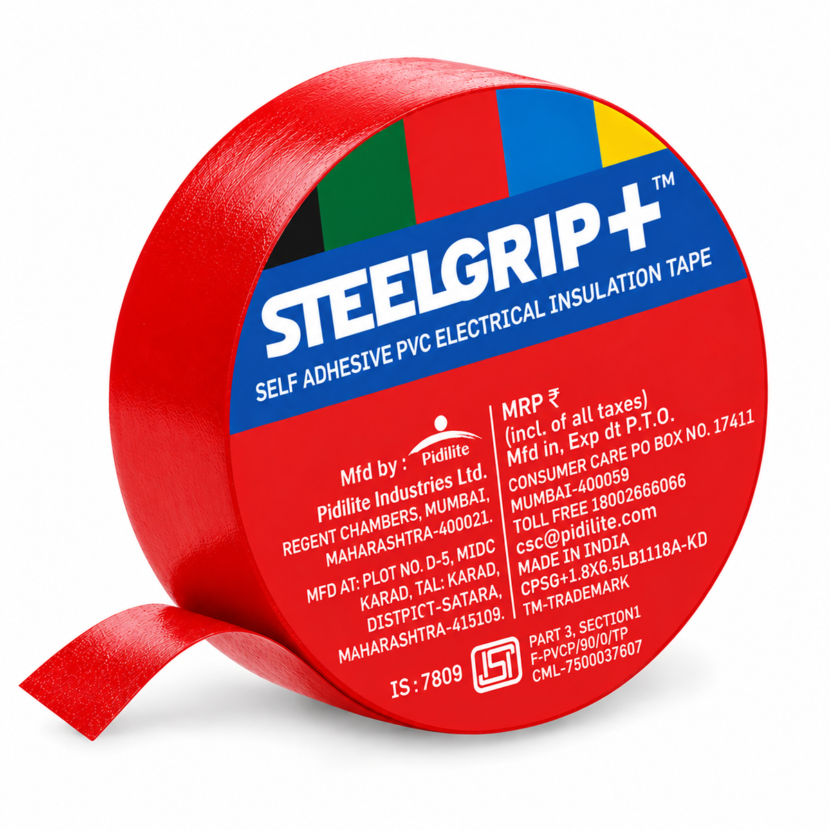 Steelgrip: Self Adhesive PVC Electrical Insulation Tape 6Mx1.7cm