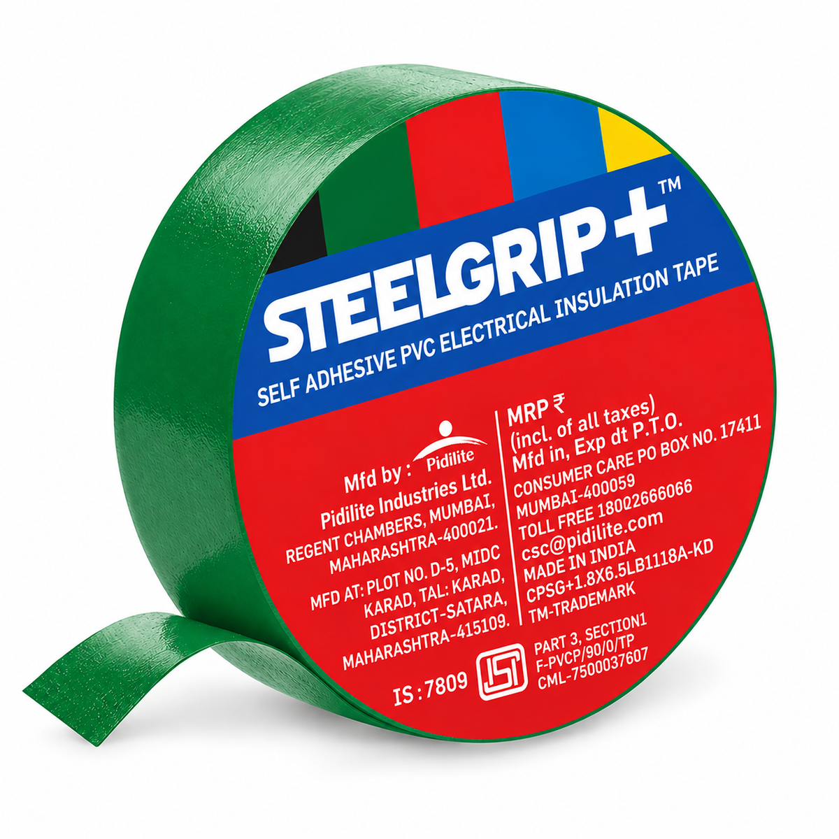 Steelgrip: Self Adhesive PVC Electrical Insulation Tape 6Mx1.7cm
