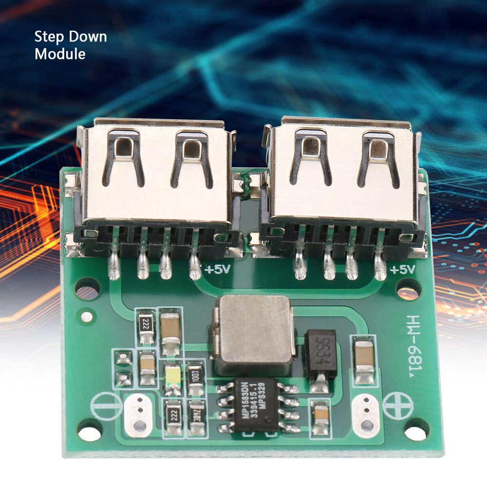 Usb Output Module Button Dual USB Output 9V-12V-24V to 5V 3A DC-DC Car Charging Voltage - Stabi