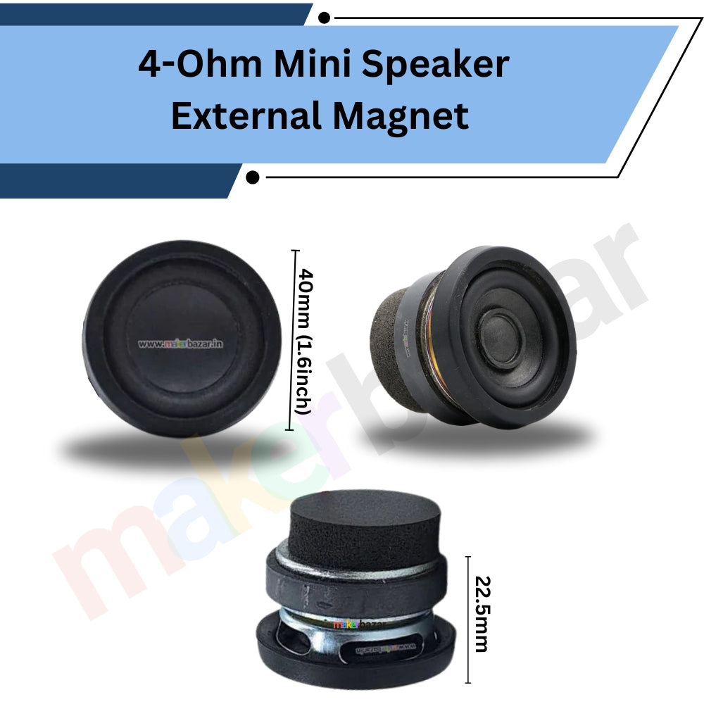 4-Ohm Mini External Magnet Speakers Metal Body