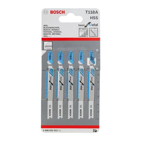 Bosch Jigsaw Blades Spare Cutter for Plastic/Wood/Metal [Pack of 5]