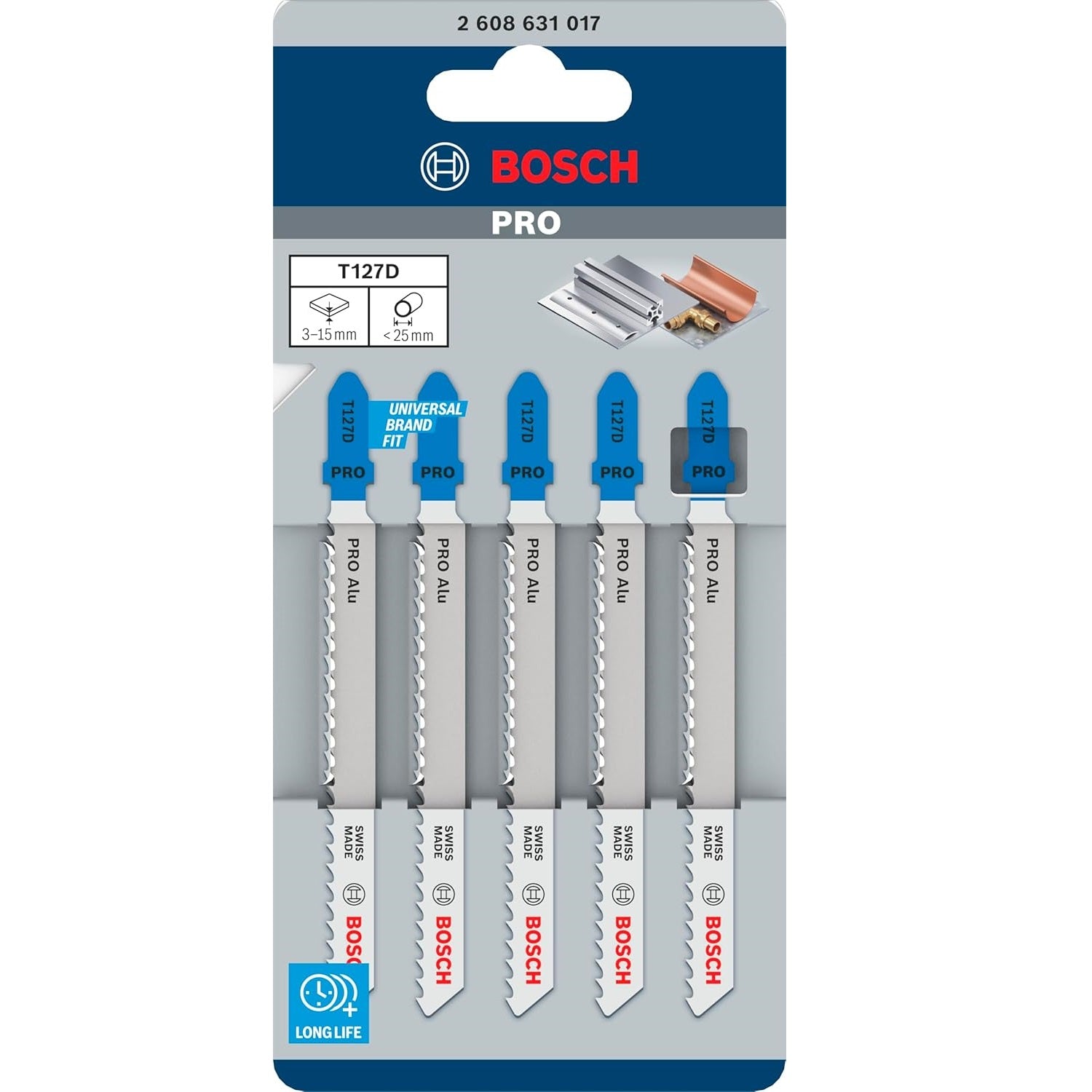 Bosch Jigsaw Blades Spare Cutter for Plastic/Wood/Metal [Pack of 5]