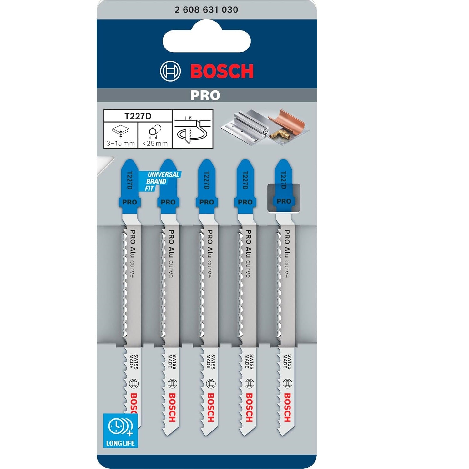 Bosch Jigsaw Blades Spare Cutter for Plastic/Wood/Metal [Pack of 5]