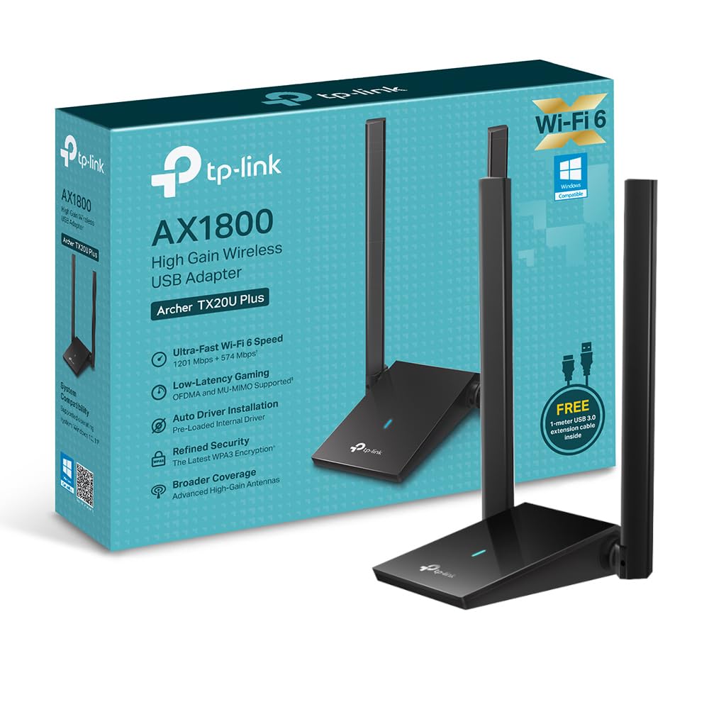 TP-Link AX1800 Wi-Fi 6 Dual Antennas High Gain Wireless USB 3.0 Adapter