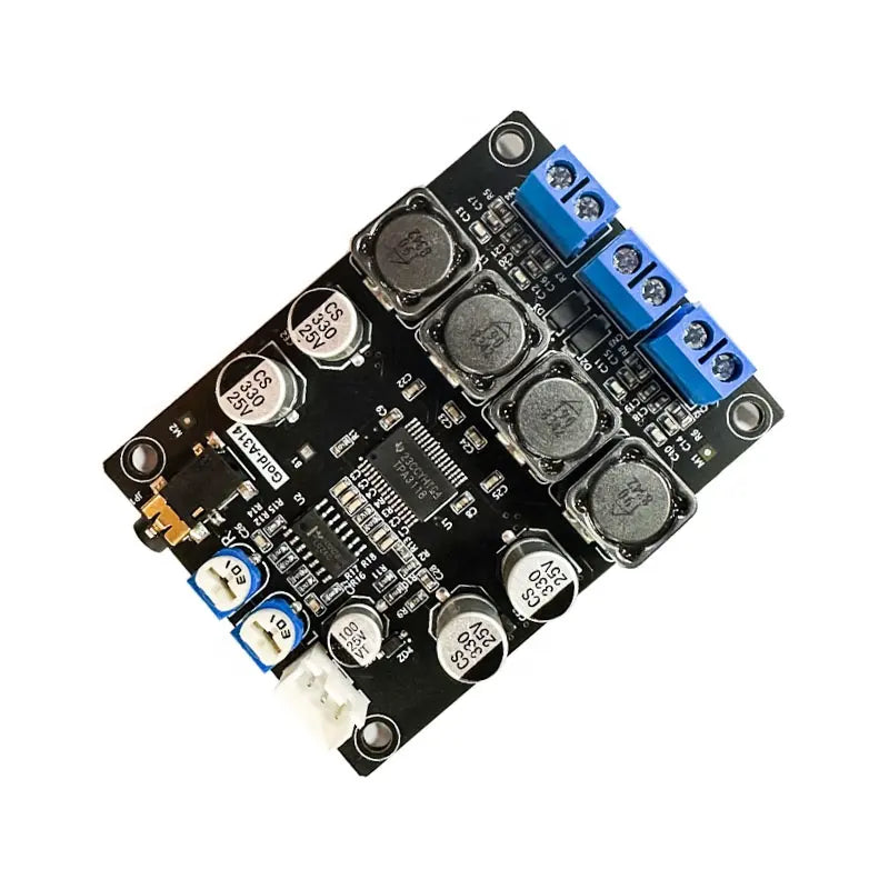 [Type 1] Gold-A314 8-24V Dual Channel Stereo Power Digital Audio Power Amplifier Board 2*30W (With Only Aux + Terminal Screw))