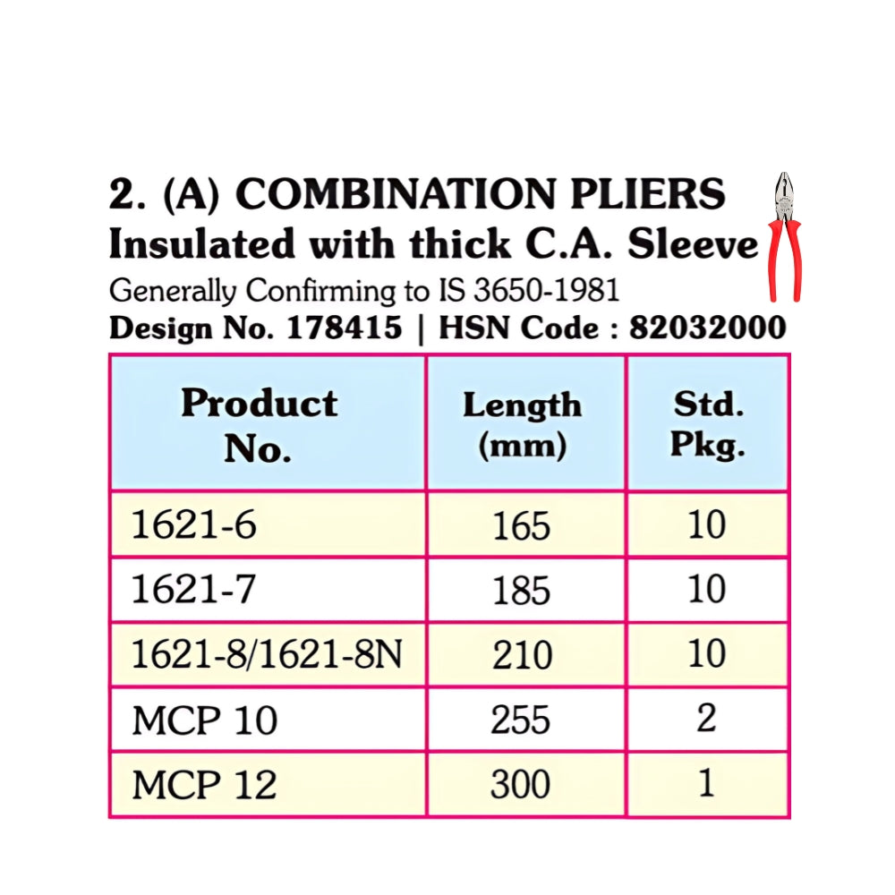 Taparia: Insulated Lineman Combination Cutting Plier