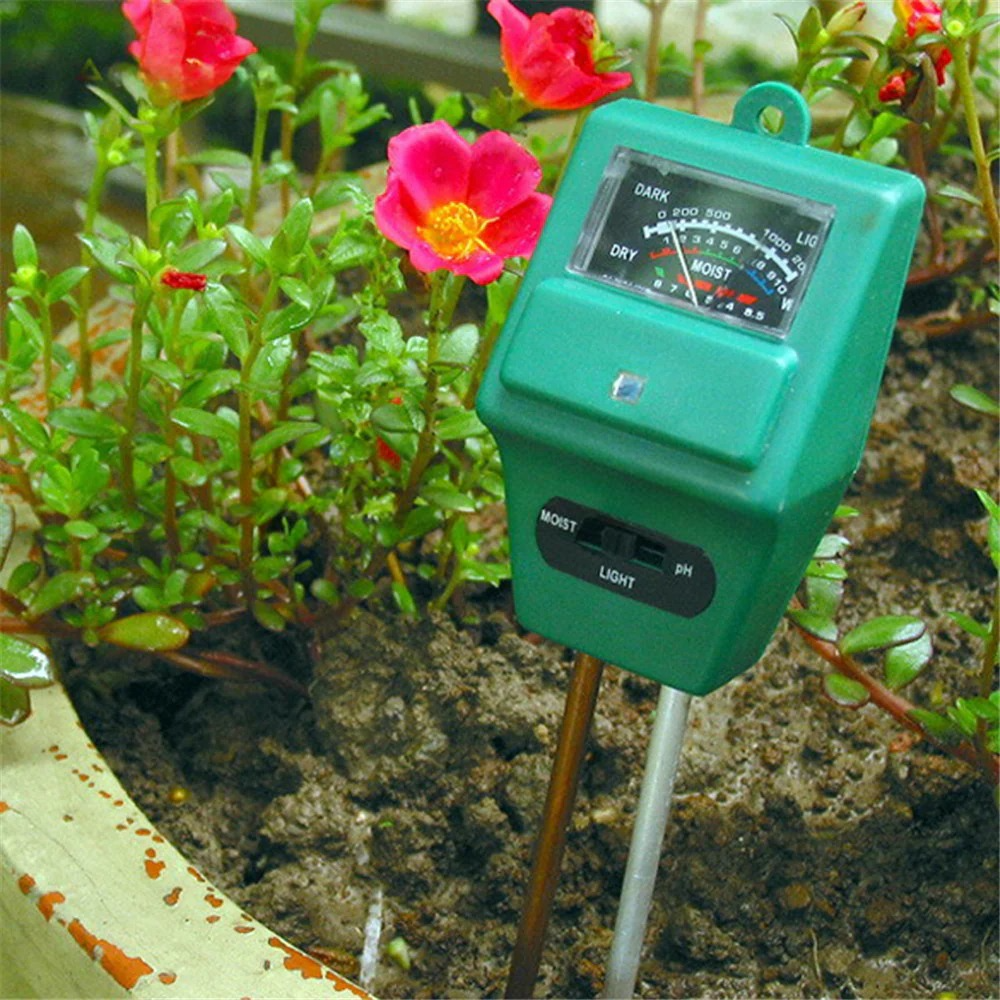 Three Way Soil Meter For Moisture, Light Intensity and pH Testing Meter