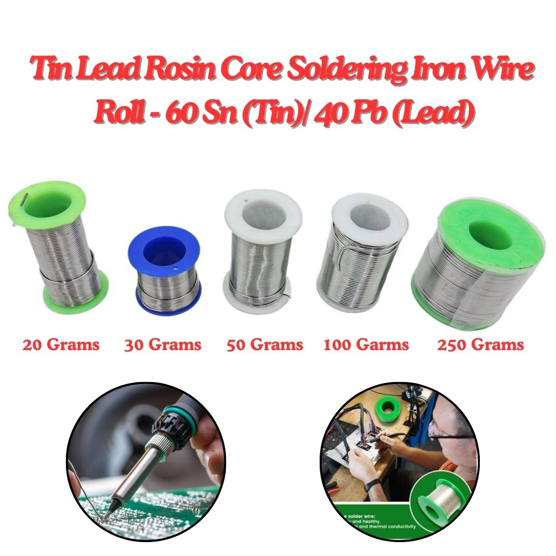 Tin Lead Rosin Core Soldering Iron Wire Roll - 60 Sn (Tin)/ 40 Pb (Lead)