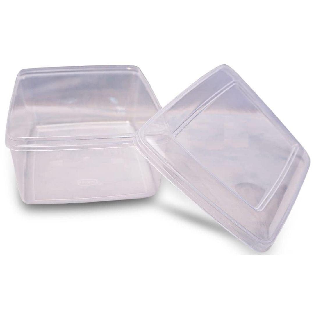 Deluxe Transparent Rectangular Plastic Box with Detachable Lid