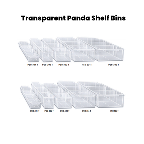 Alkon: Transparent Panda Shelf Bins