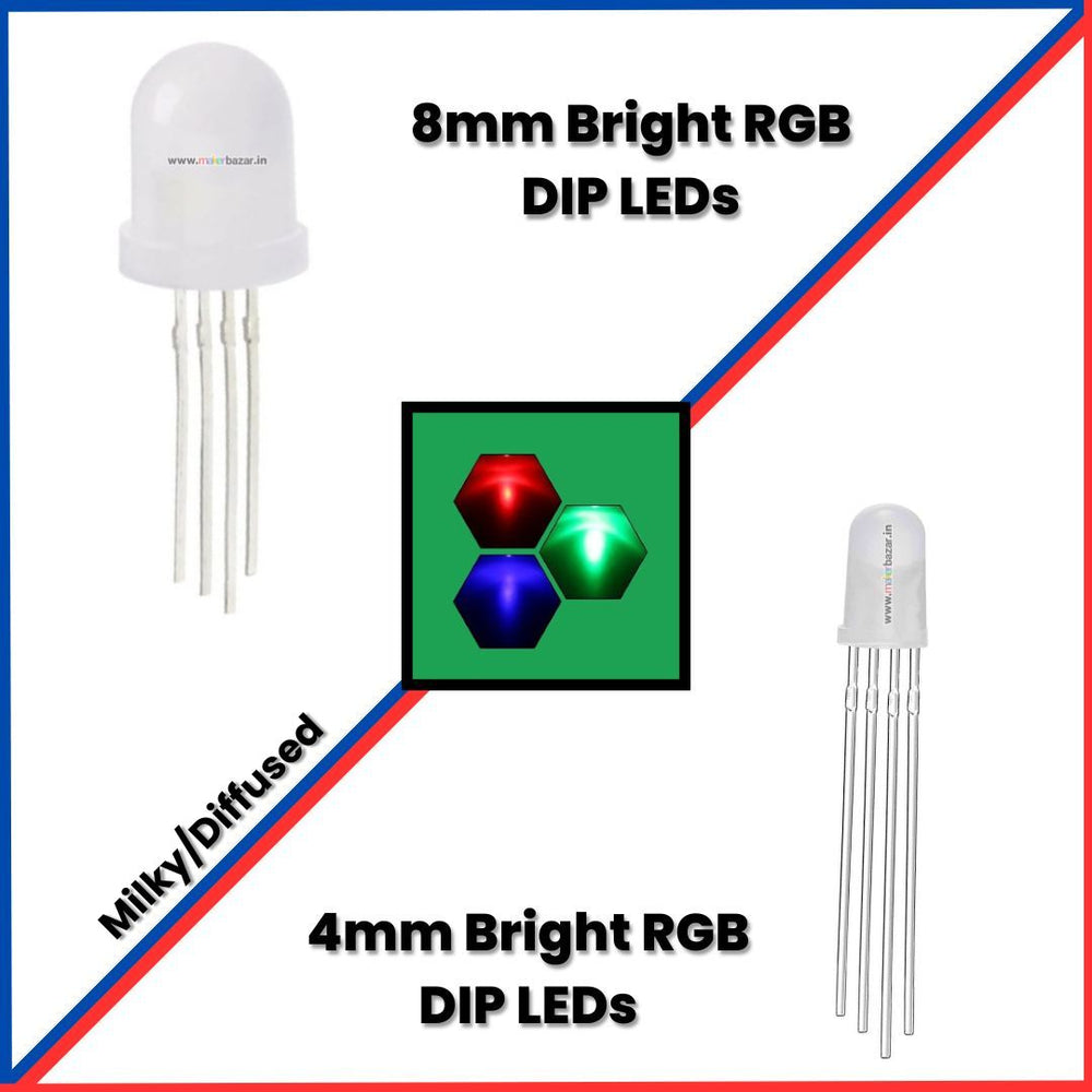 4pin Bright RGB DIP LEDs Round Top