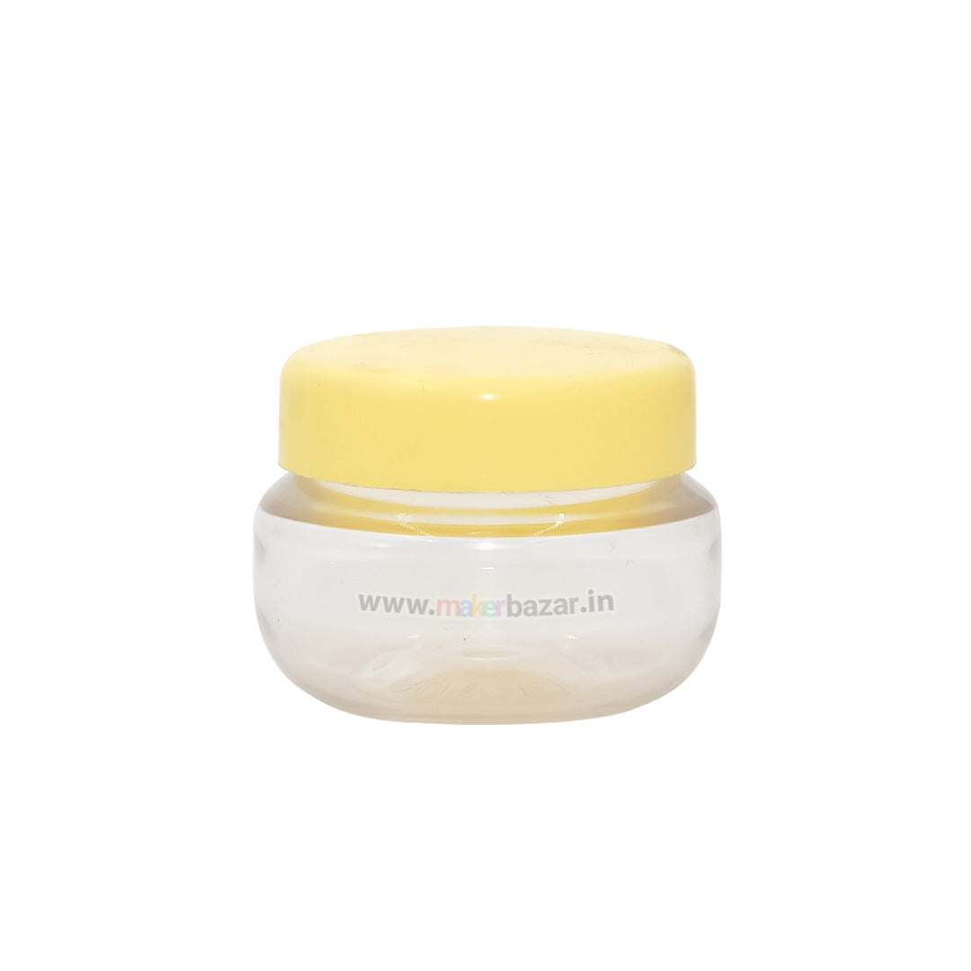 [Type 1] Plastic Round Jar Storage Box Container with Yellow Lid
