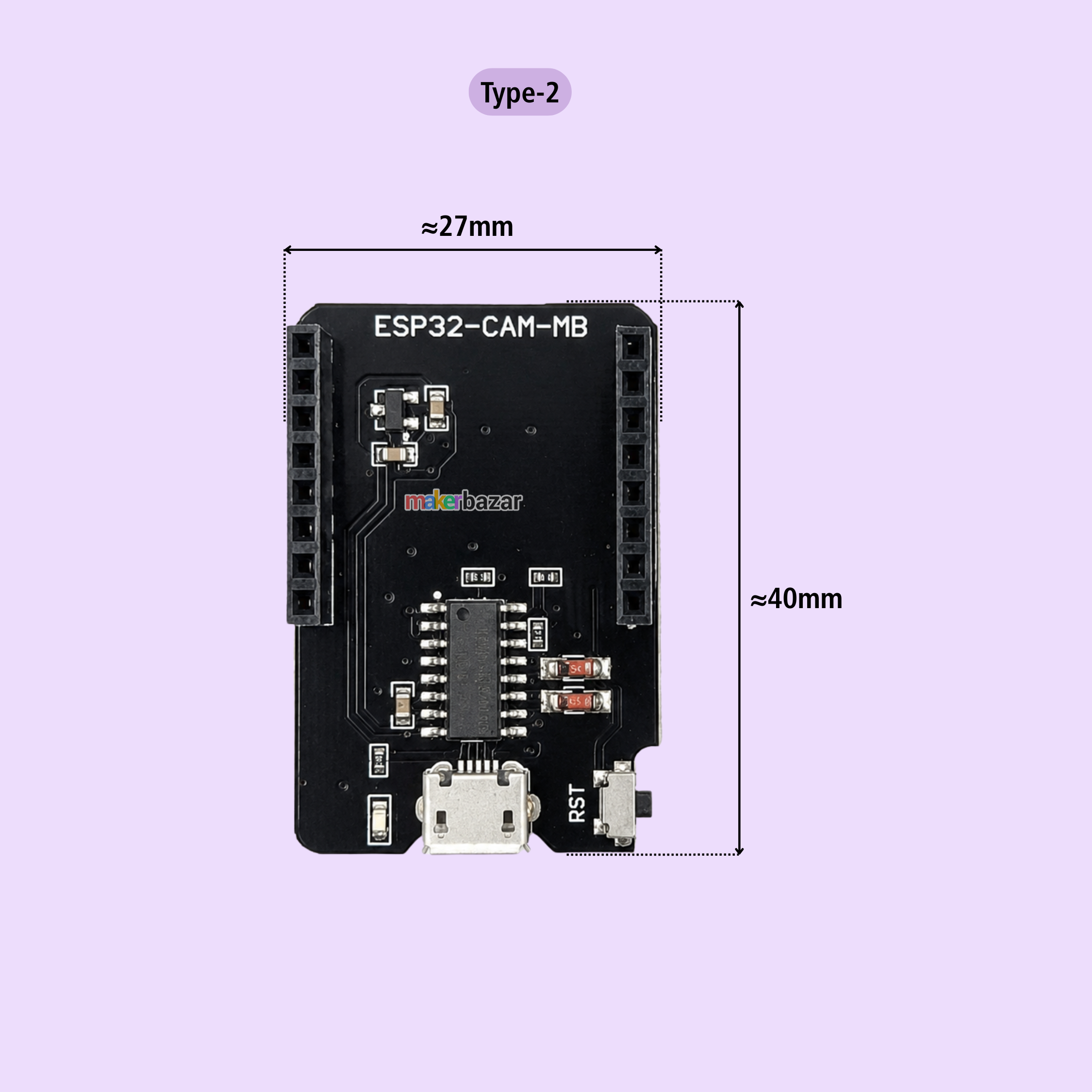 ESP32-CAM-MB MICRO USB Download Module for ESP32 CAM Development Board