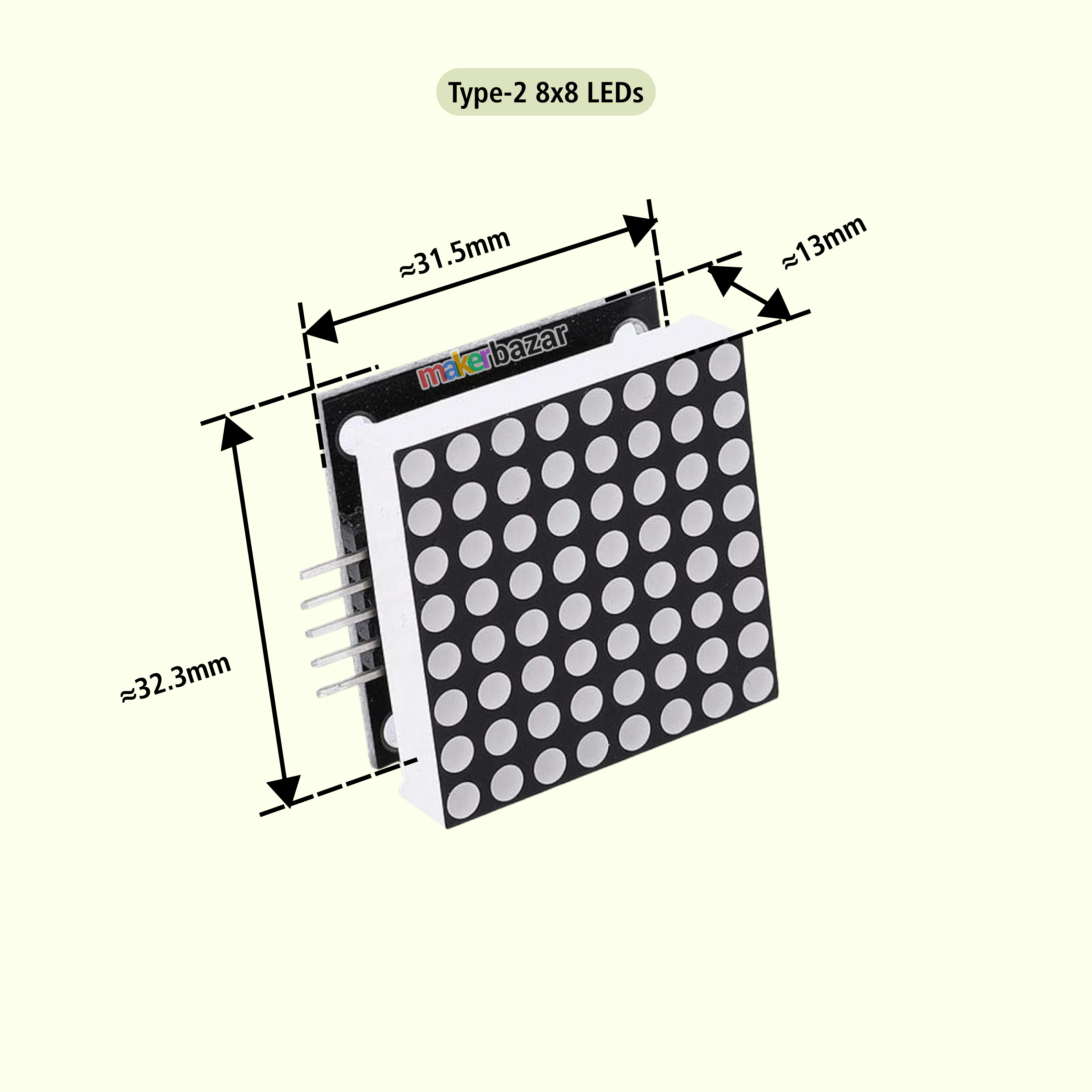 MAX7219 8x8 Dot Matrix Microcontroller Module LED Display