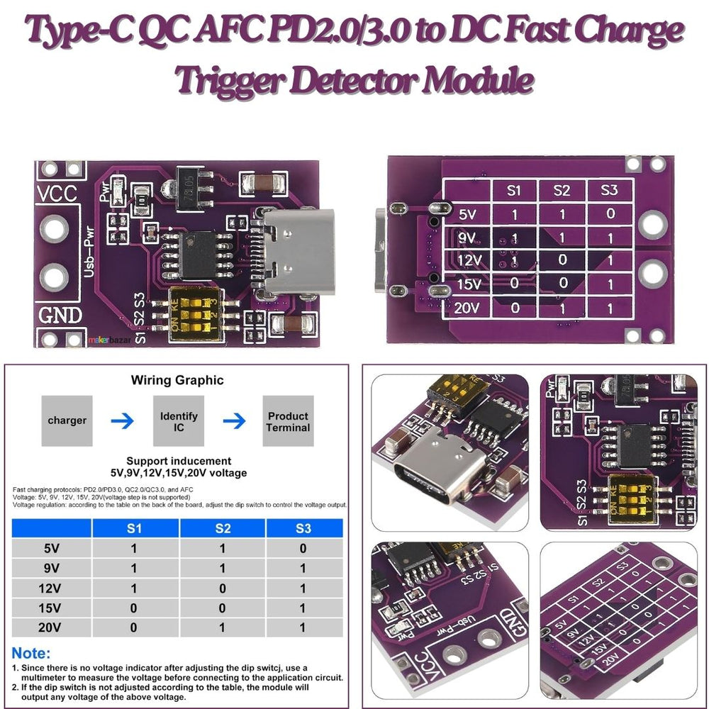 Buy Type-C DC Fast Charge Trigger Module | Makerbazar