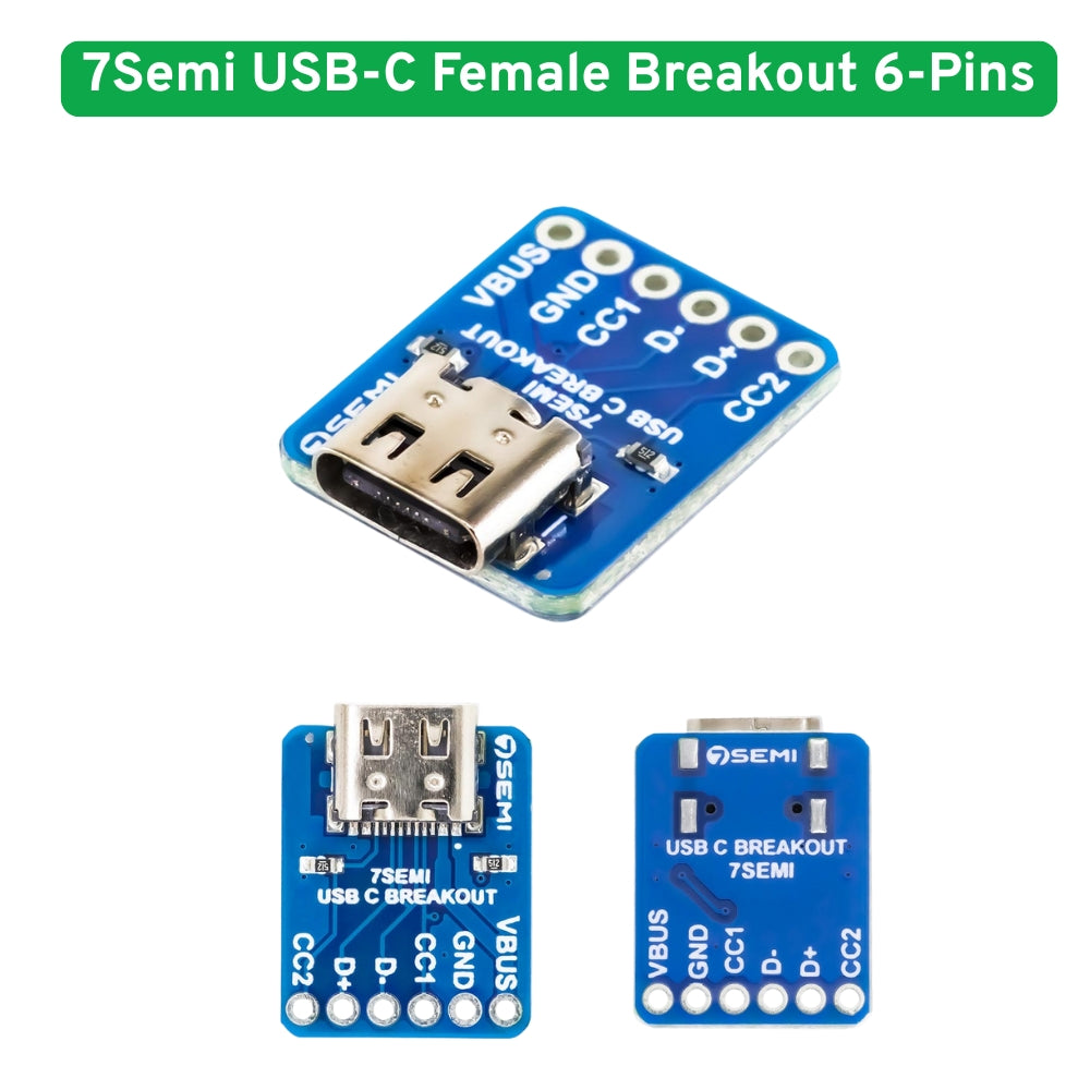 Type-C USB Female to DIP PCB Breakout Board