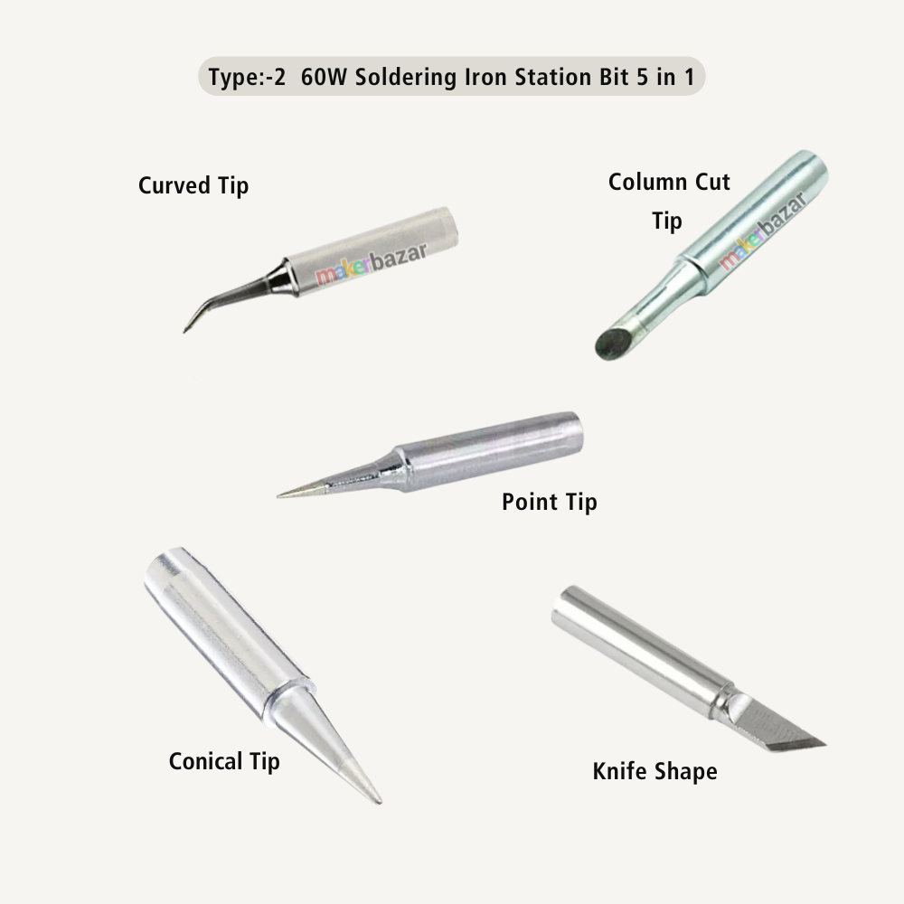 High-Quality Tip 60W Soldering Iron Station Bit | Makerbazar