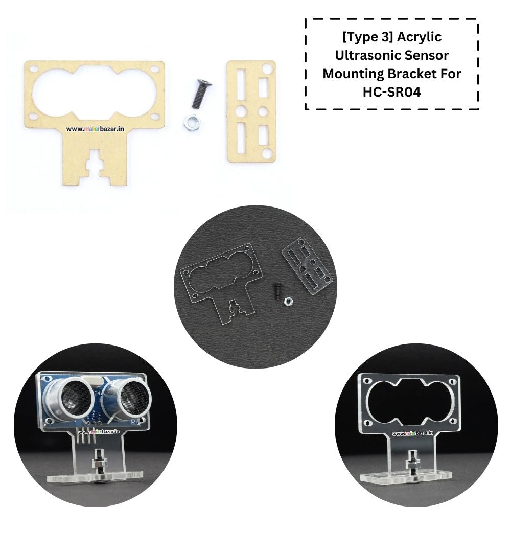 Secure Your Ultrasonic Sensor: Acrylic Mounting Bracket (HC-SR04 ...