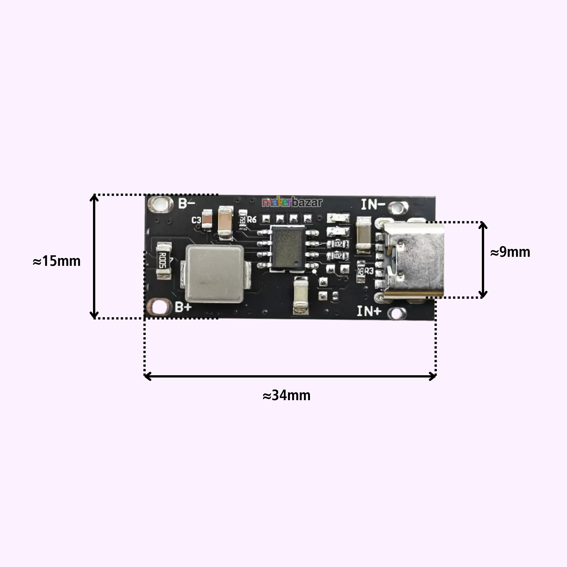 [Type 3] Type-C USB 3A Polymer Ternary Li-ion Lithium Quick Fast Charging Board IP2312 CC/CV Mode 5V To 4.2V