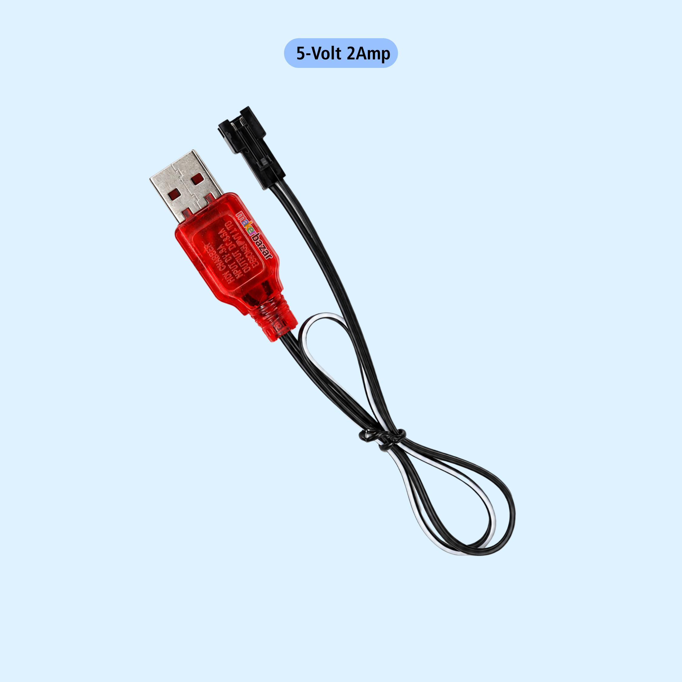 USB Charging Cable including Charging Protection BMS with SM 2P Plug for Ni-CD/Ni-MH Battery RC Car/ DIY