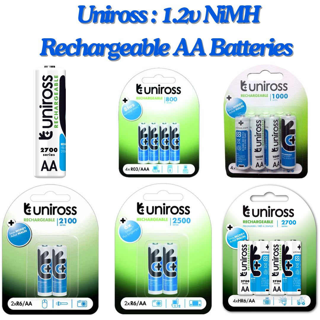 Eveready Uniross: Rechargeable AA Batteries Pack 1.2V NiMH