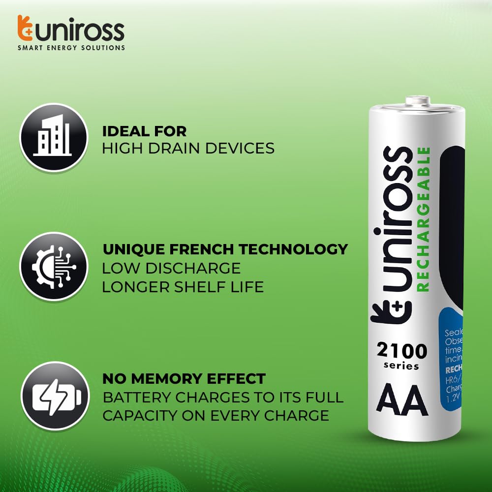 Eveready Uniross: Rechargeable AA Batteries Pack 1.2V NiMH