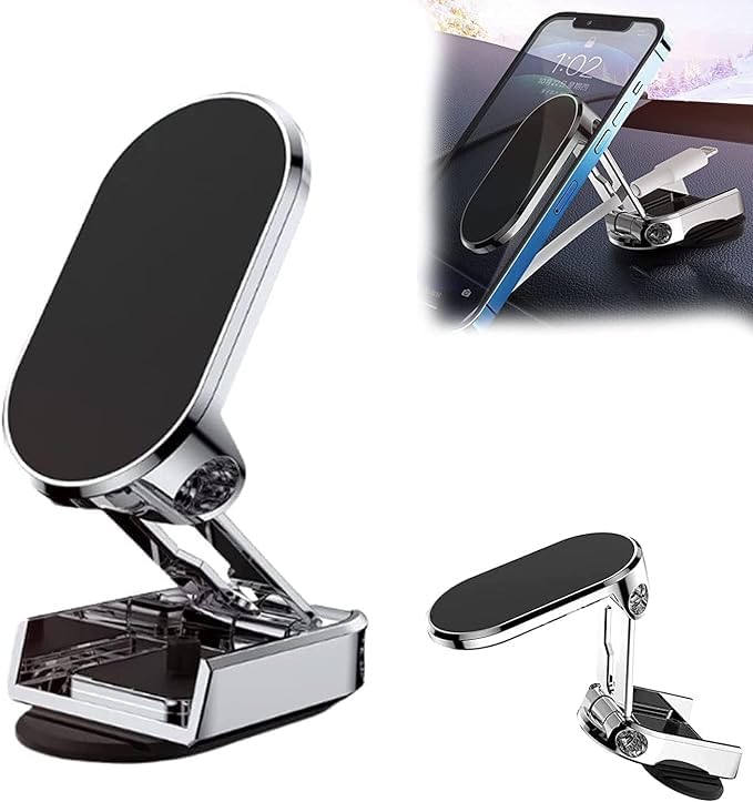 Secure & Easy View: Universal Magnetic Car Phone Holder (360° Rotation)