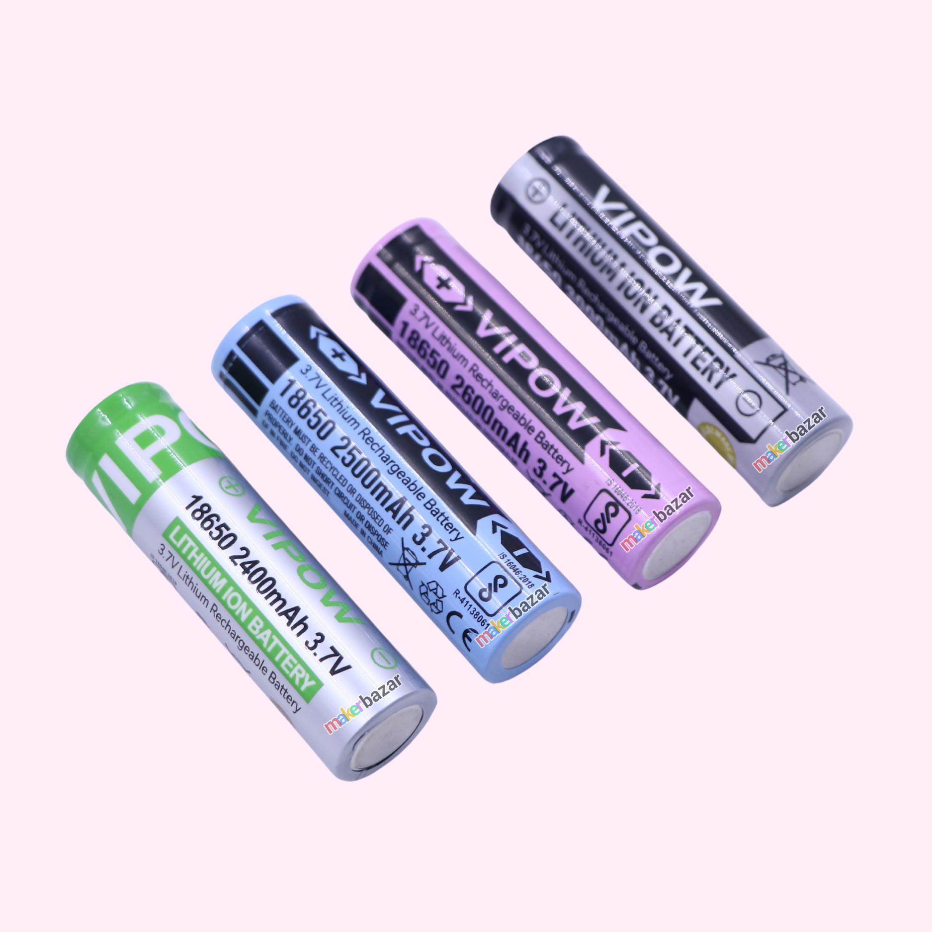VIPOW: 3.7V 18650 Cell Li-ion Rechargeable Battery