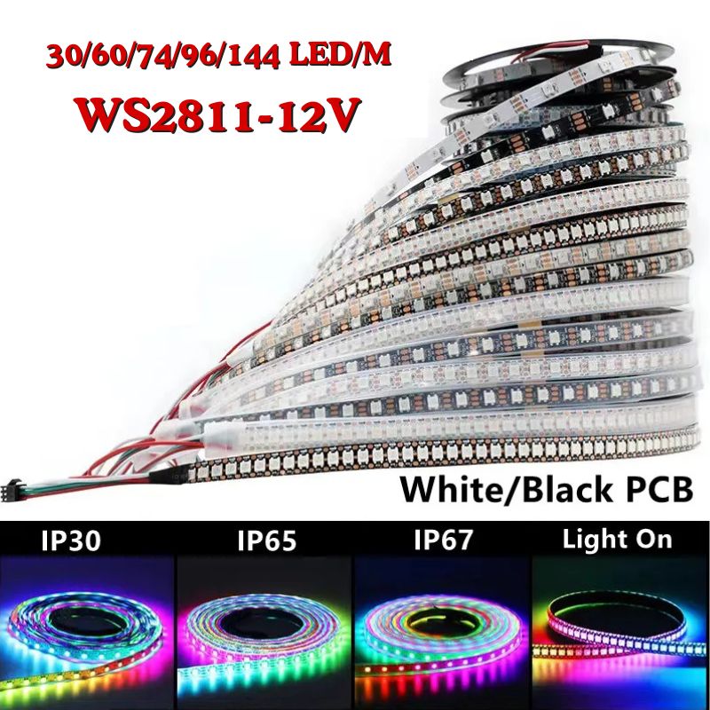 12-Volt WS2811 DC RGB Addressable LED Strips Roll