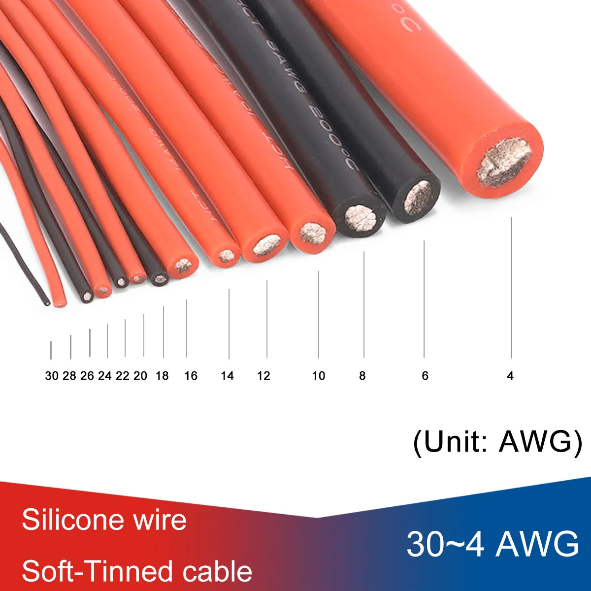 Premium Tinned-Copper Silicone Electrical Rubber Cable 100-Meters Rolls