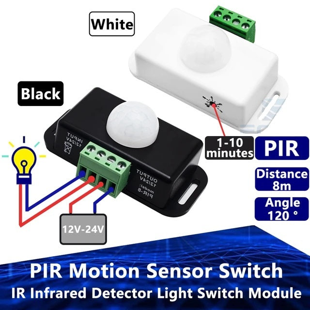 DC 12V-24V 8A Infrared PIR Motion Sensor Switch | Adjustable Delay ...