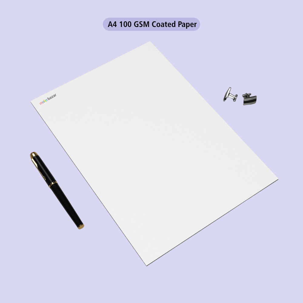 A4 100GSM Coated Matte Inkjet White Printing Paper [Packet of 100]