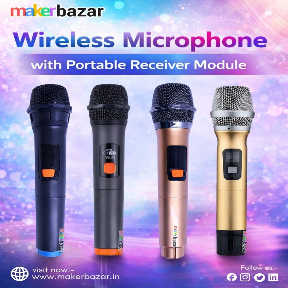 Wireless Microphone with Portable Receiver Module (Single/Dual)