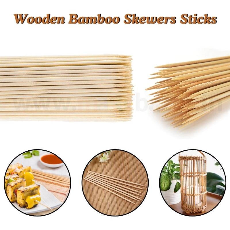 Wooden Bamboo Skewers Sticks [Packet]