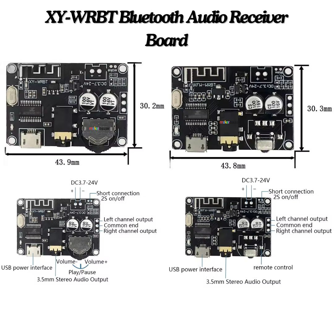 XY-WRBT Bluetooth Audio Receiver Board 5.0 Mp3 Lossless Decoder Board Wireless Stereo Amplifier