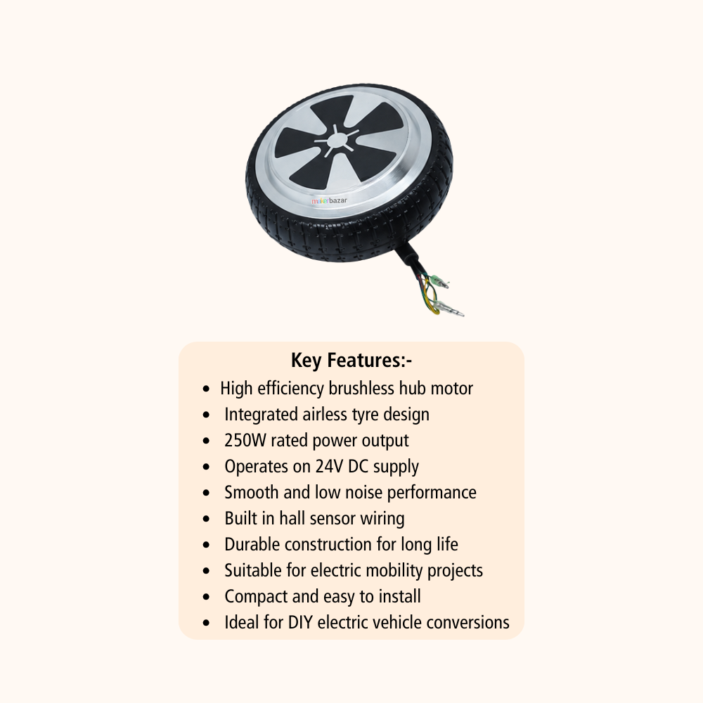 Yalu 6-Inch Brushless Hub Motor with Tyre