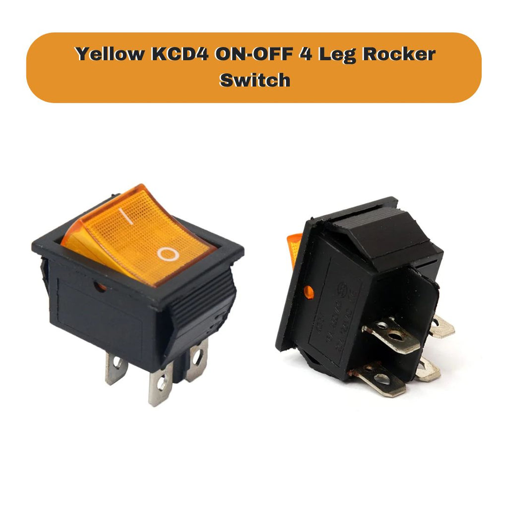 4 Button Rocker Switch KCD4 ON-OFF Rocker Switch - Reliable 4-Leg Control Switch | Makerbazar