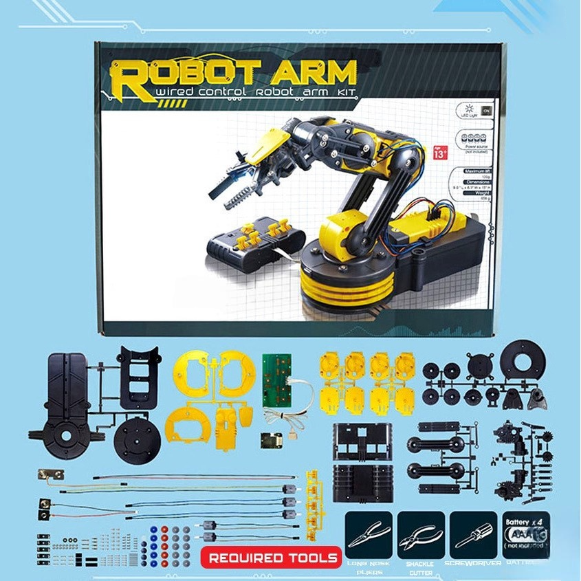 Remote-Controlled Robotic Arm Kit [Plastic Body] 15x9x6.3inch