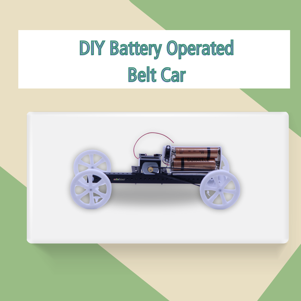 DIY Battery Operated Belt Car – STEM Educational Science Kit for Kids