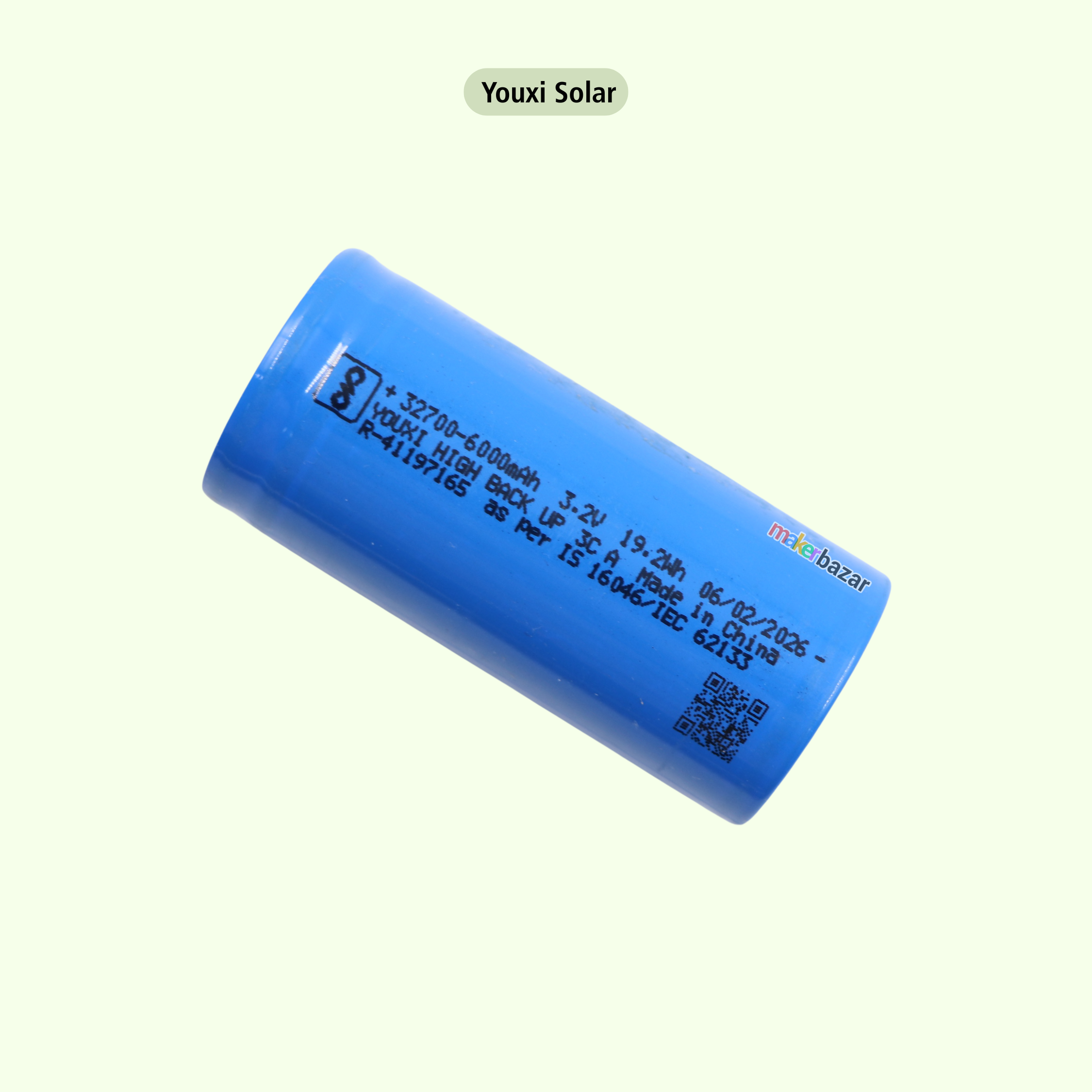 32700 32650 3.2V Rechargeable 6000mAh LifePO4 Battery Cell
