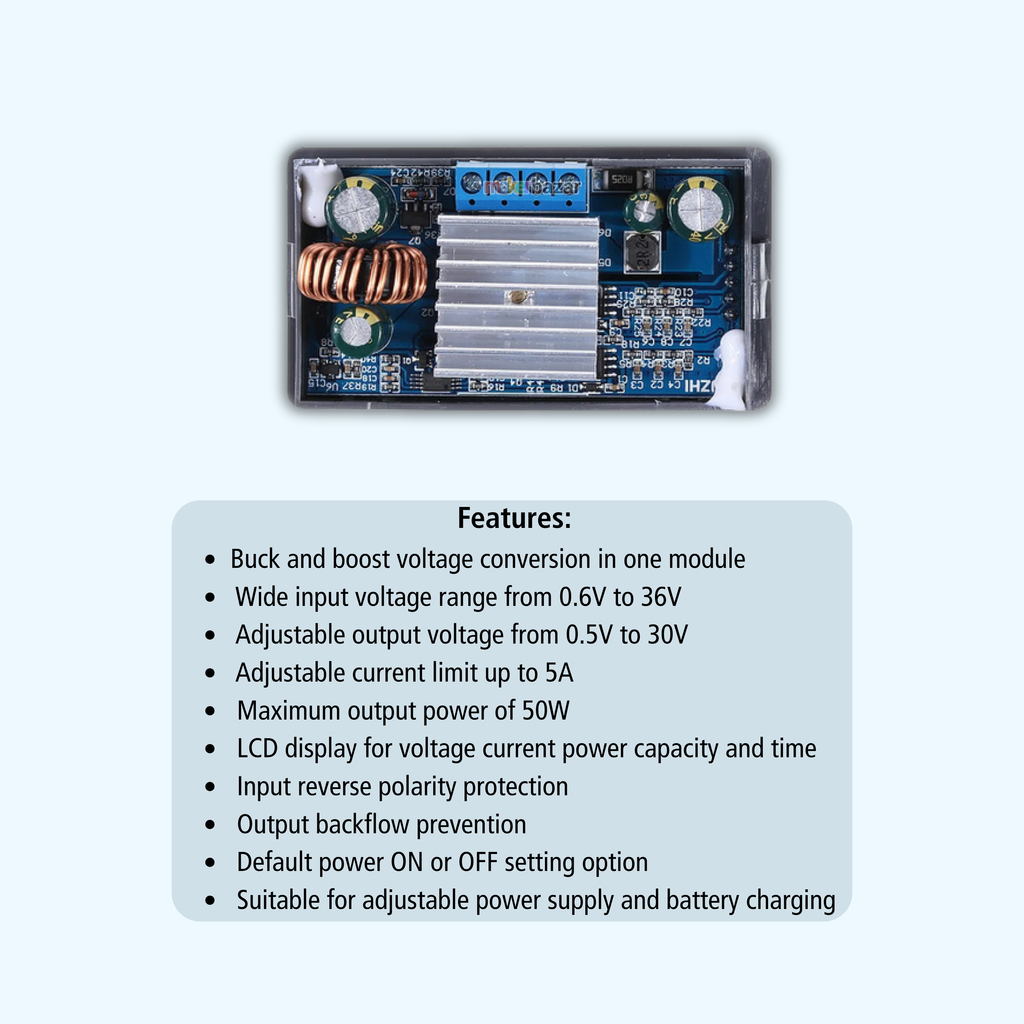ZK-4KX 50W Adjustable Buck Boost DC Power Supply Module