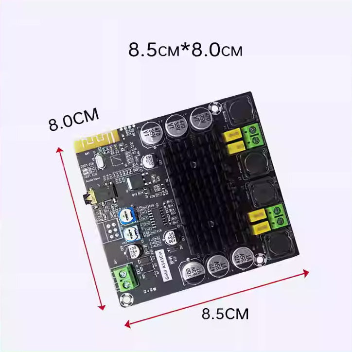 [Type 3] Gold-A543C 8-24V 2x50w Dual Channel High Power Digital Audio Power Amplifier Board  (With Aux Port + Bluetooth)