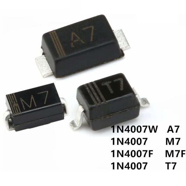 M7 - 1N4007 SMD 1A 1000V Diode SMA DO-214AC Package