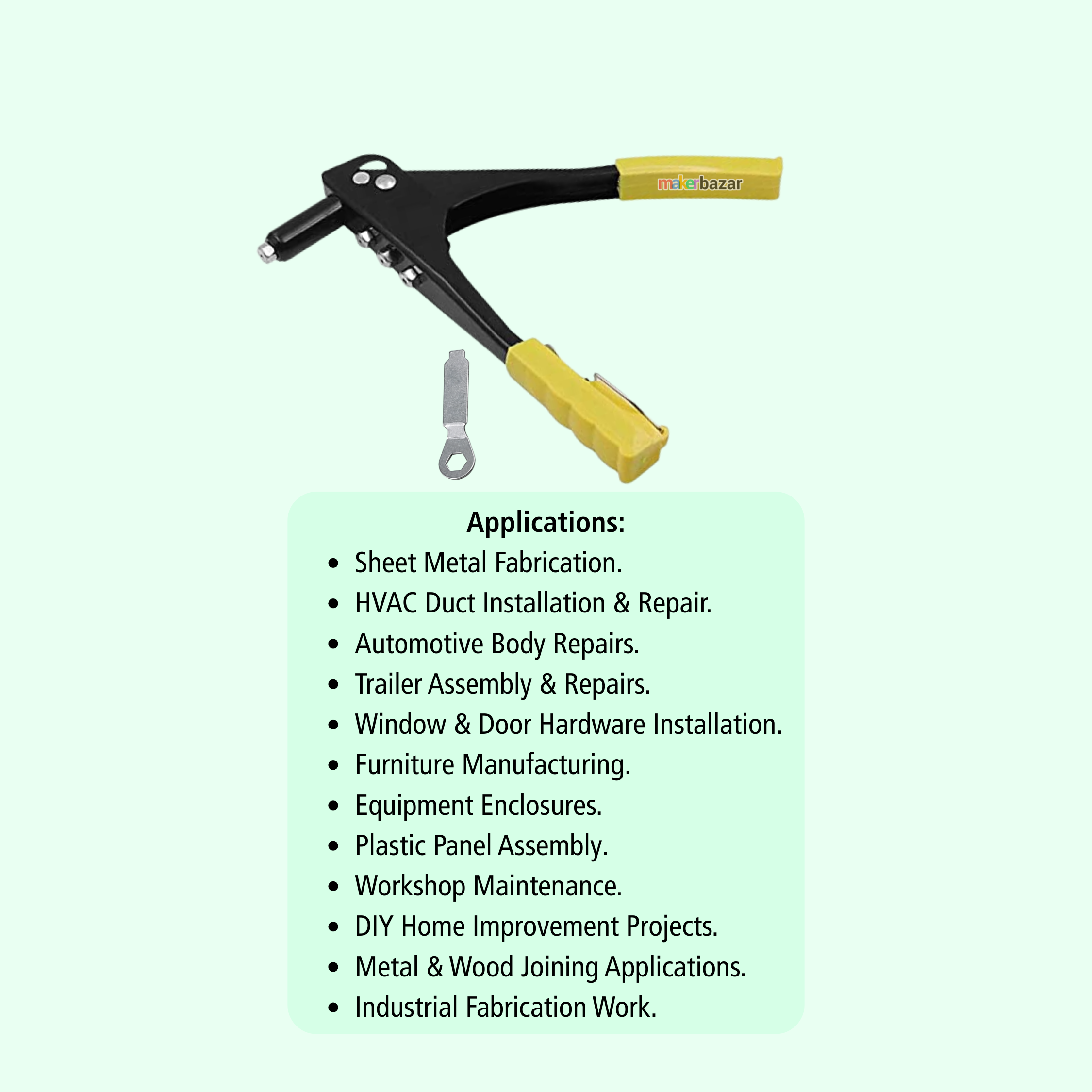 9.5-Inch Hand Rivet Gun Tool for Blind Pop Rivets
