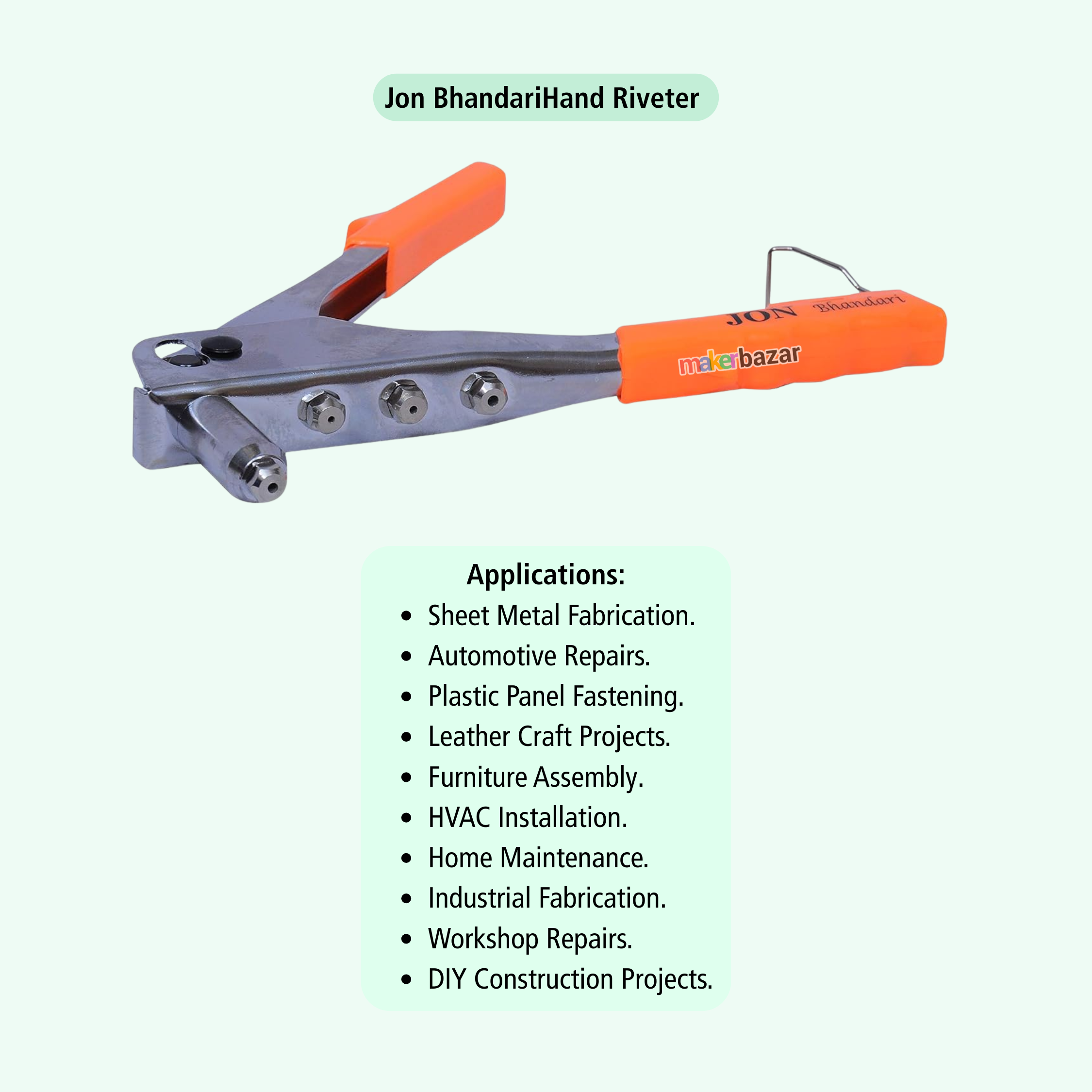 Jon Bhandari: R-006 10inch Hand Riveter Tool with Screws