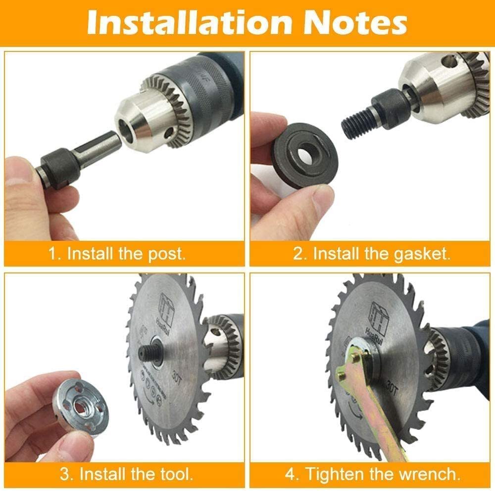 Drill Angle Grinder Adapter with Flange Nut Parts 5pcs Set