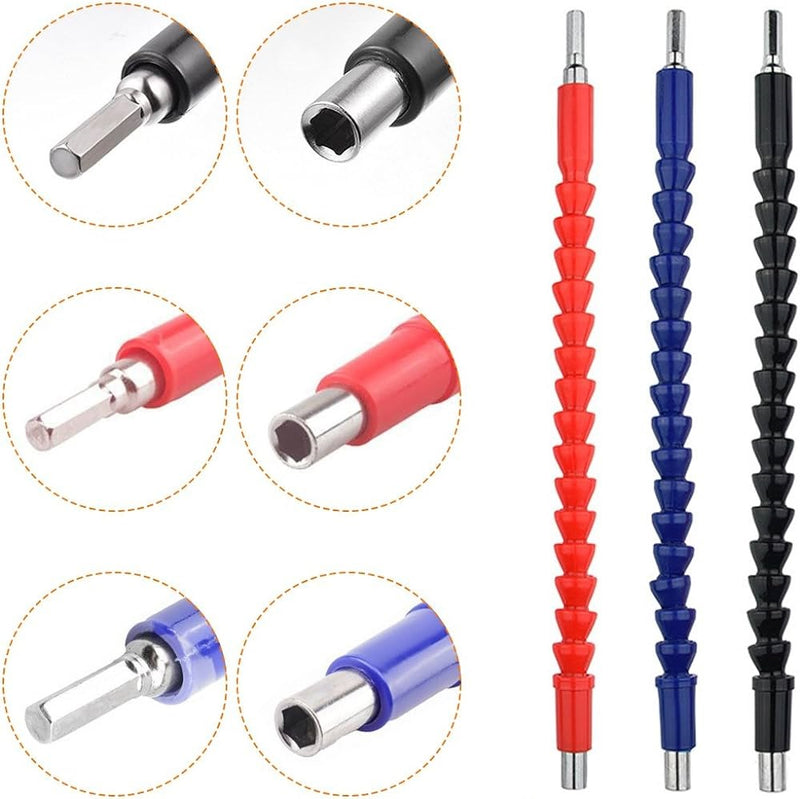 Type 2] Flexible Drill Bit Extension Shaft with Screwdriver Bits & So