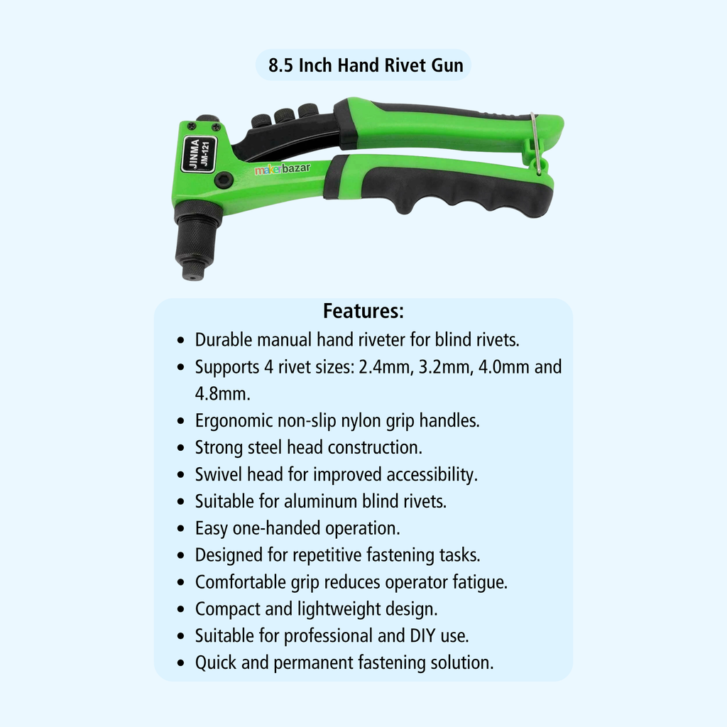8.5 Inch Hand Rivet Gun with Nozzles
